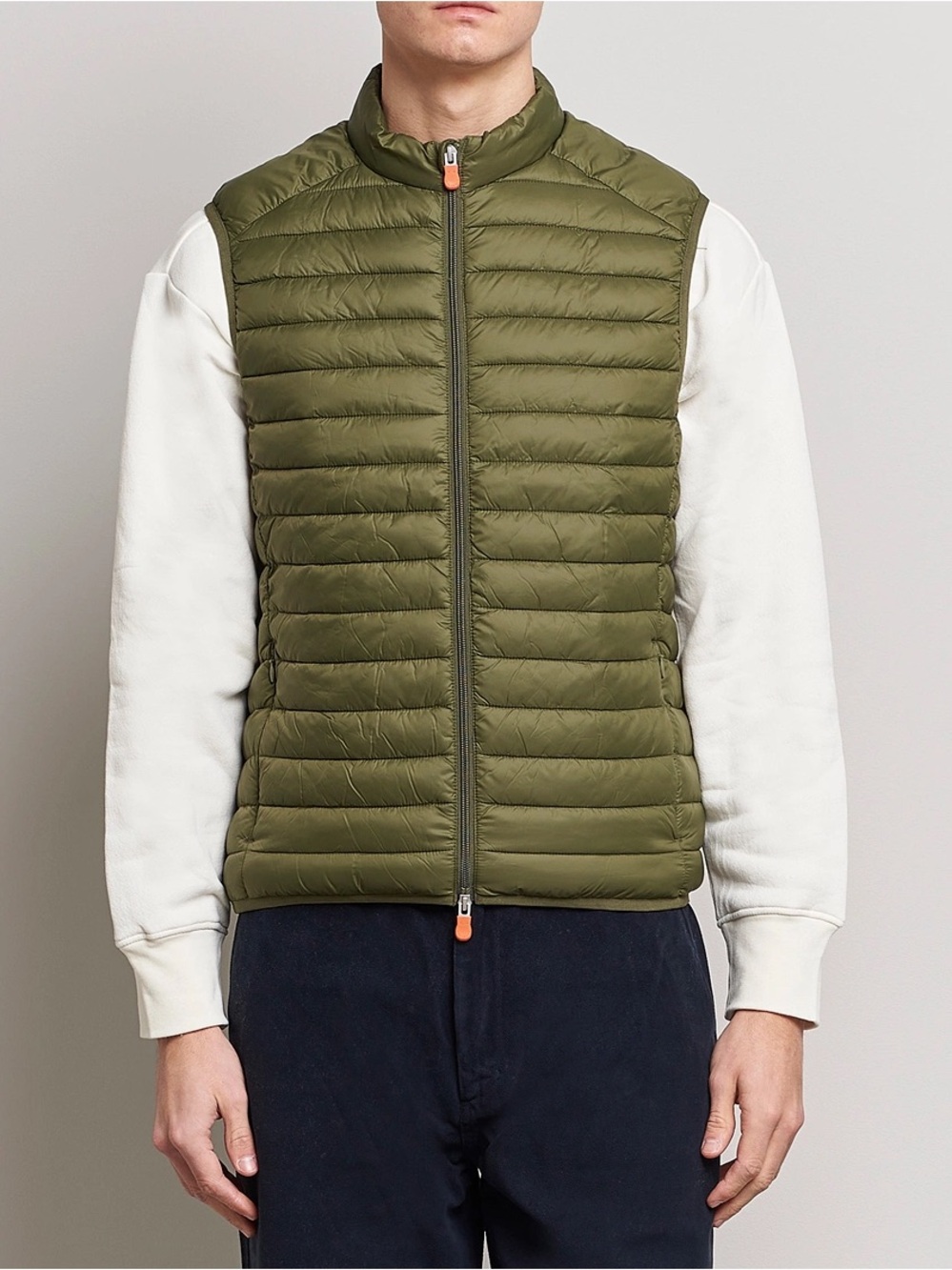 Save the Duck Adam Lightweight Quilted Puffer Vest Olive Green Plumtech XXL